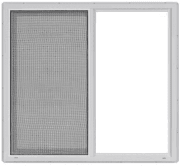 Standard Vinyl Sliding Windows (Available sizes 24”x24”, 36”x24”)